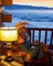 Vintage Red Lantern Table Lamp