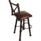 Coronado Swivel Counter Stool - Steer Brands Antique Brown