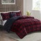 Red Plaid Sherpa Comforter Set - Full/Queen