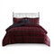 Red Plaid Sherpa Comforter Set - Full/Queen