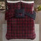 Red Plaid Sherpa Comforter Set - King