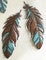 Prairie Skies Turquoise Feathers Wall Art (2pcs)