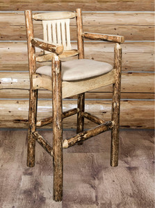 Cascade Captain's Upholstered Barstools with Backs