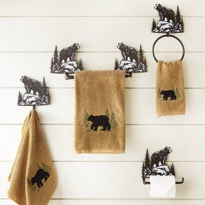 Rocky Ridge Bear Metal Bath Hardware