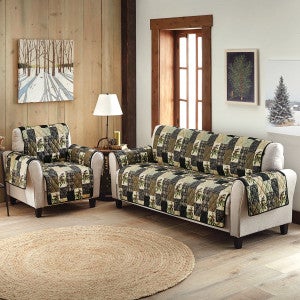 Pinecones & Chickadees Patchwork Furniture Covers