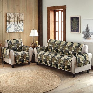 Pinecones & Chickadees Patchwork Furniture Covers