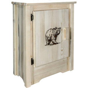 Denver Cabinet with Engraved Bear - Left Hinged