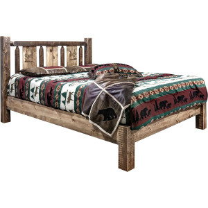 Denver Platform Bed with Engraved Elk