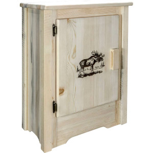 Denver Cabinet with Engraved Moose - Left Hinged