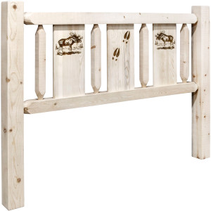 Ranchman's Headboard with Laser-Engraved Moose