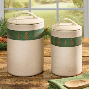 Northwoods Spring Stoneware Canisters