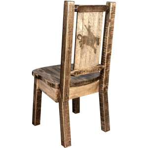Denver Side Chair with Engraved Bronco