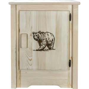 Denver Cabinet with Engraved Bear - Right Hinged