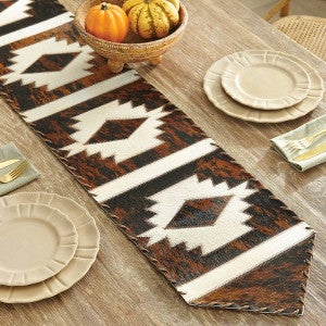Brindle Step Pattern Cowhide Table Runners