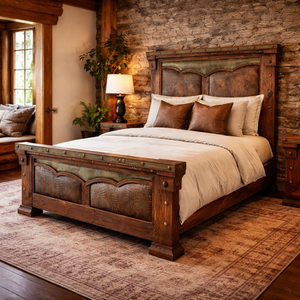 Stockade Solid Wood & Cowhide Beds