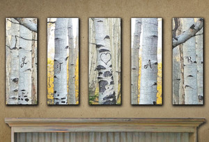 Personalized Aspen Wall Art (Set of 5)