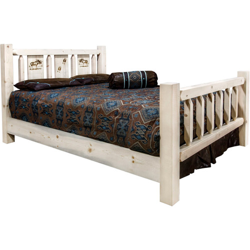 Ranchman's Bed with Laser-Engraved Moose Design