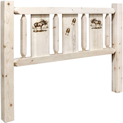 Ranchman's Headboard with Laser-Engraved Moose
