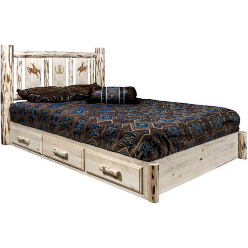 Frontier Platform Bed with Storage & Laser-Bronc Frontier Platform Bed with Storage & Laser-Bronc