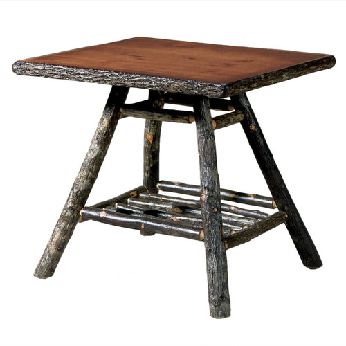 Black Forest Hickory Natural Bark Lamp Table