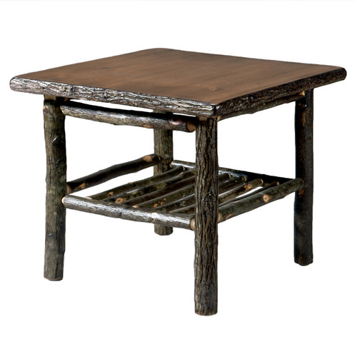 Black Forest Hickory Natural Bark End Table