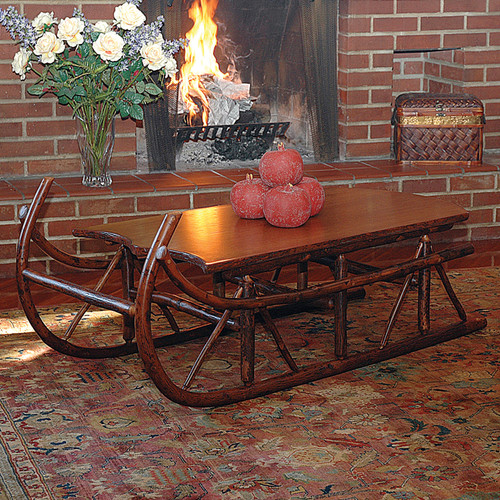Black Forest Hickory Sleigh Occasional Table