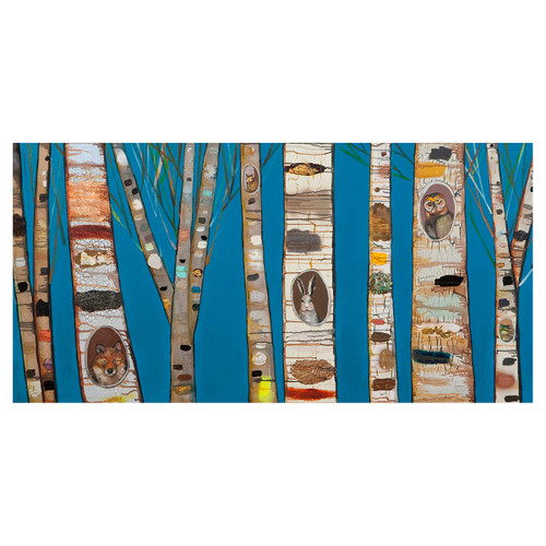 Friends of the Forest Blue Canvas Art