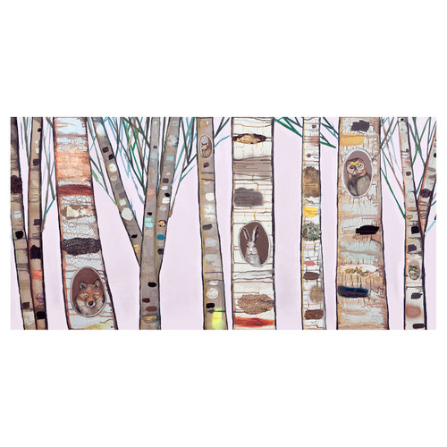 Friends of the Forest Light Pink Canvas Art
