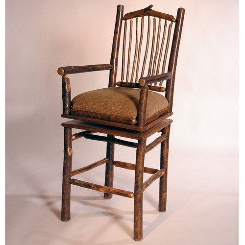 Black Forest Arched Hickory Swivel Bar Chair - Set of 2