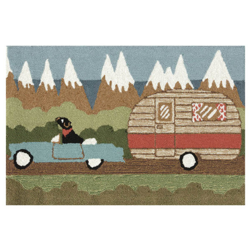 Frontporch Camping Dog Green Rug - 3 x 4