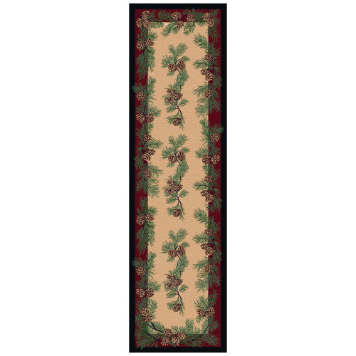 Gifts of the Forest Burgundy Rug - 2 x 8