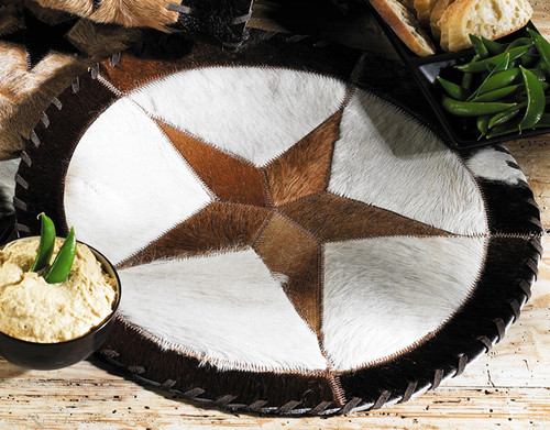 Round Cowhide Placemat - 16 Inch