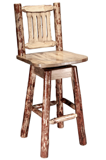 Glacier Swivel Barstool with Back