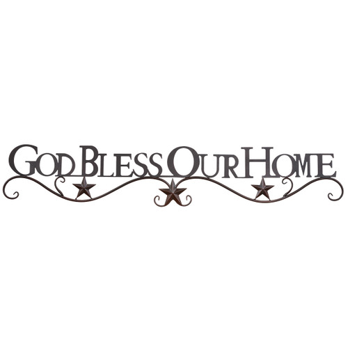 God Bless Our Home Metal Star Wall Hanging