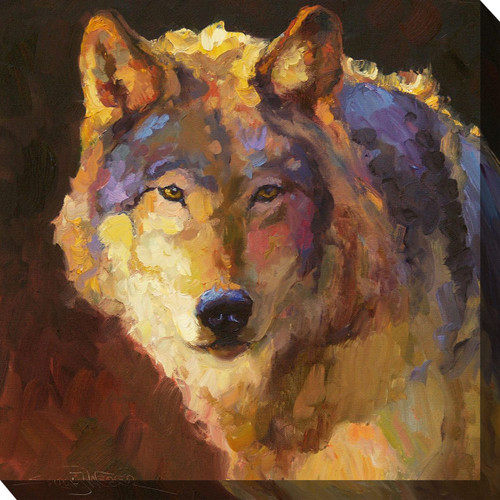 Golden Wolf Canvas Art