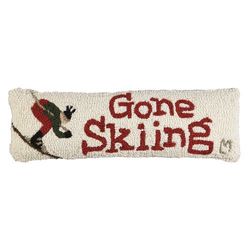 Gone Skiing Hooked Wool Pillow - OUT OF STOCK UNTIL 09/03/2025