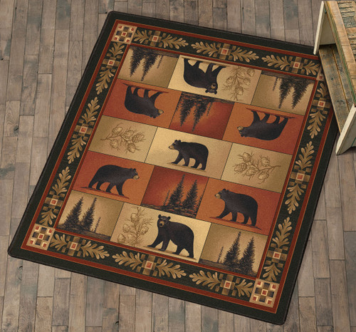 Grand Repose Black Bear Rug - 8 Ft. Square