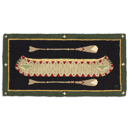 Green Longboat Hooked Wool Accent Rug