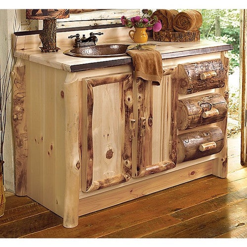 Aspen Log Bathroom Vanity - 48 Inch