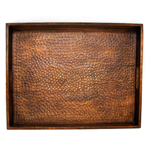 Hammered Mango Serving Tray - 18 Inch