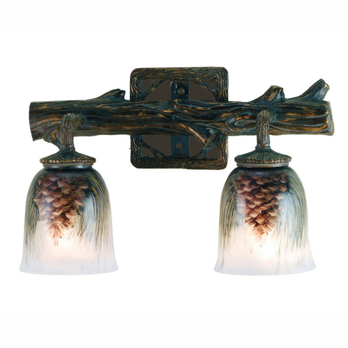Hand Painted Pinecone Wall Sconce - 2 Light - OVERSTOCK