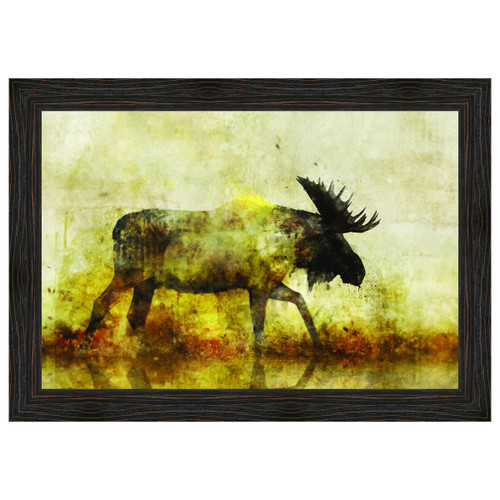 Happy Moose I Framed Canvas