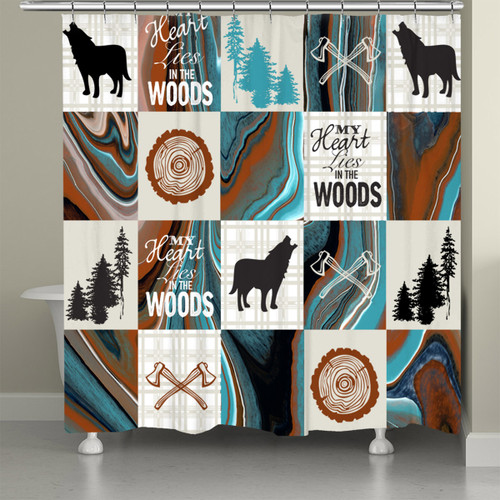 Heart in the Woods Shower Curtain