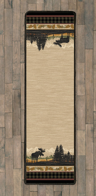 High Mountain Moose Rug - 2 x 8