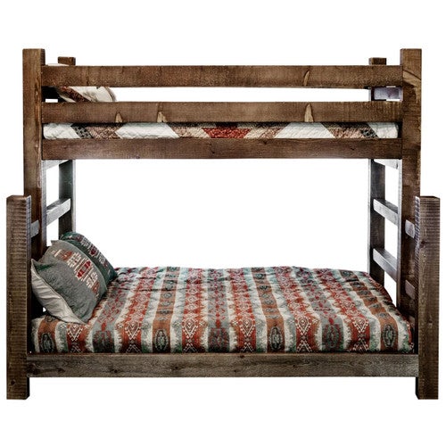 Homestead Twin/Full Bunk Bed - Stained & Lacquered