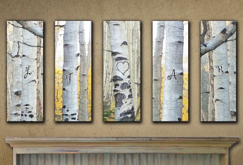 Personalized Aspen Wall Art (Set of 5)