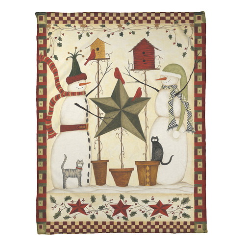 Homey Snowmen Fleece Throw