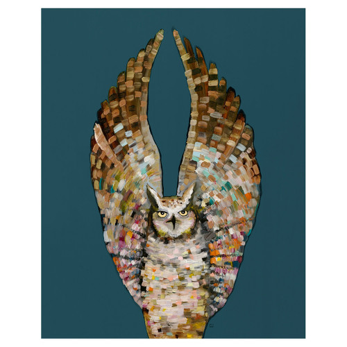 Horned Owl Wings Canvas Art