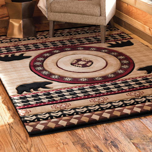 Houndstooth Bear Rug - 8 x 11
