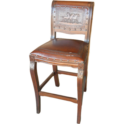 Imperial Counter Stool - Running Horses & Rustic